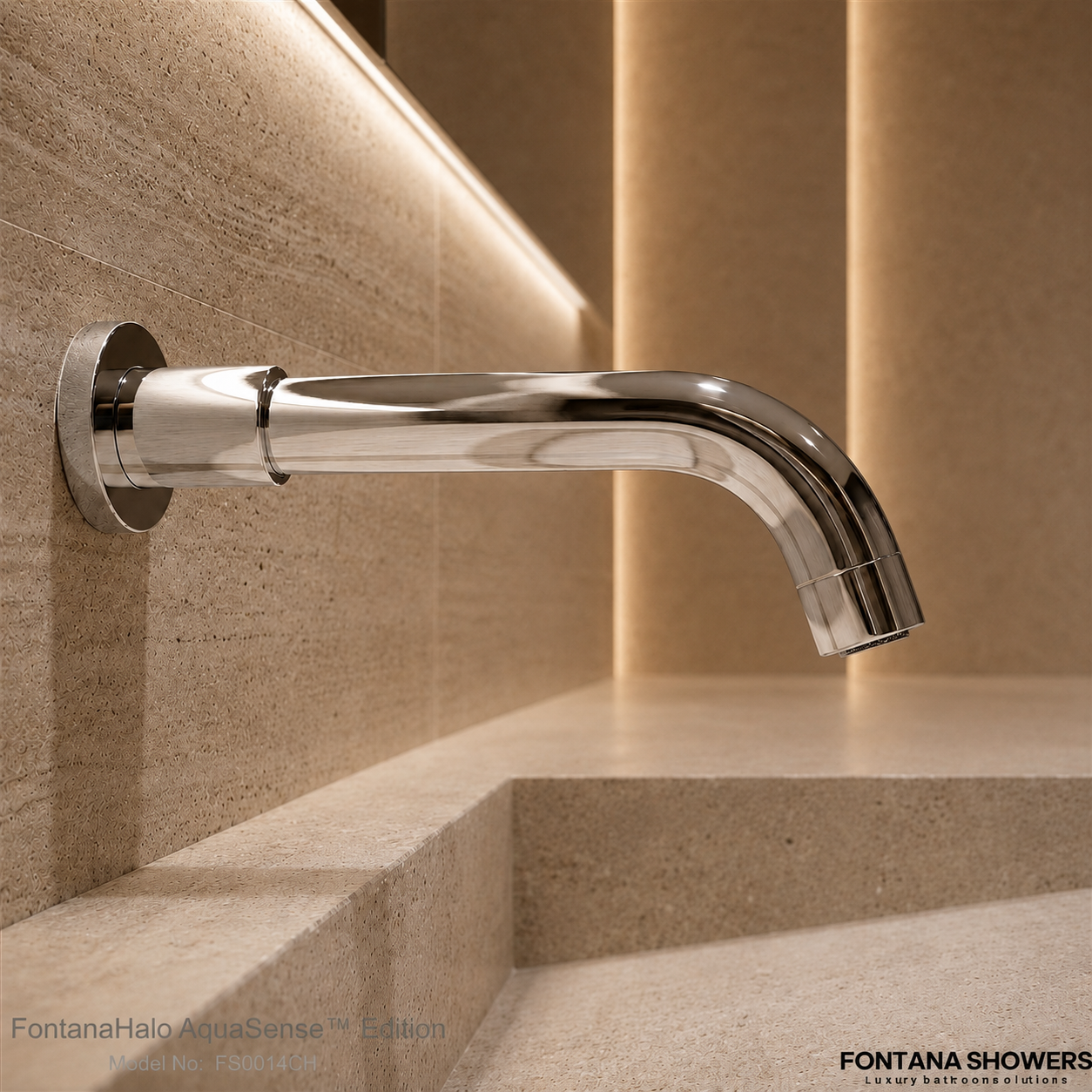 Fontana Chrome Wall Mounted Commercial Automatic Sensor Faucet